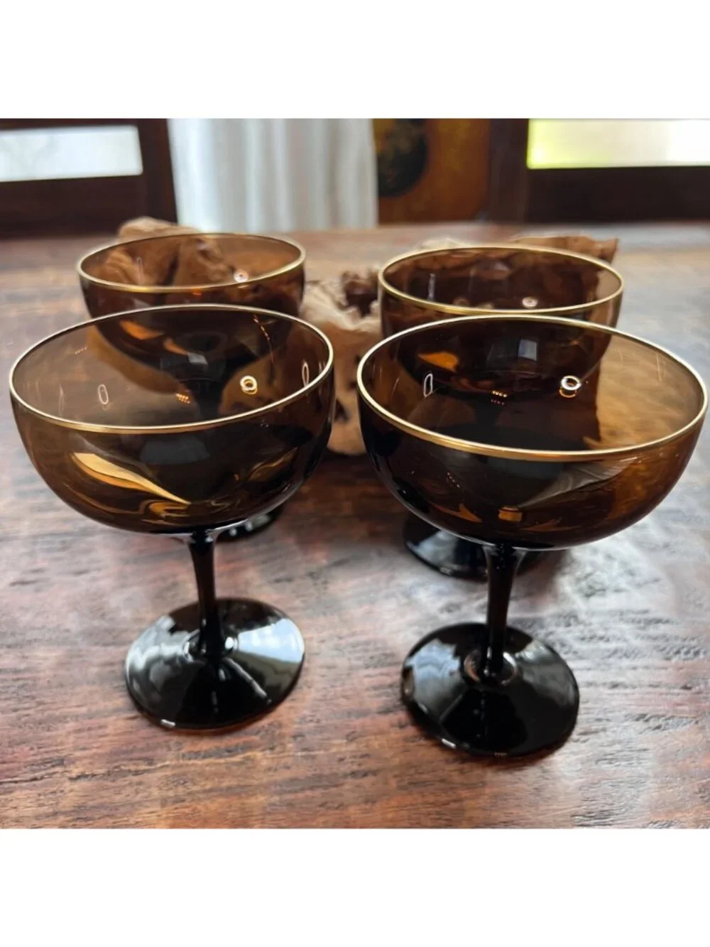 Vintage Lenox Dusk Shadow gold trim. Set of 4 cocktail/Sherbert